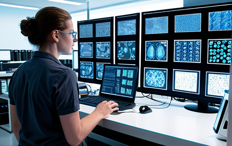 A contemporary biology laboratory bustling with technological advancements. A focused biologist, mid-30s, is engrossed in multiple large, transparent screens showcasing intricate genomic sequences, dynamic protein structures, and complex data visualizations. Python code snippets are visible on one display. In the background, an automated robotic arm precisely handles samples, while subtle holographic data streams illuminate the sleek, futuristic lab environment. The atmosphere is one of high-tech efficiency, symbolizing the radical shift from manual methods to automated, data-intensive research. Soft, intelligent lighting casts a glow over the scene.